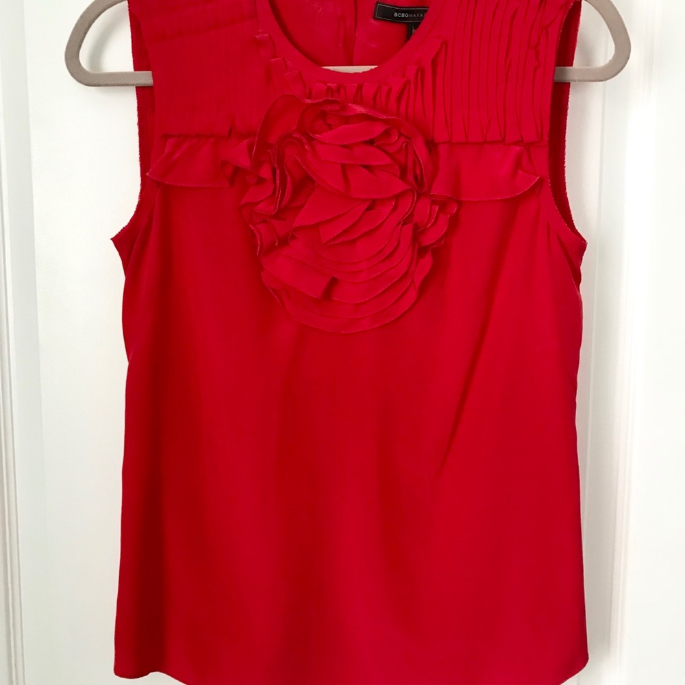 BCBG Maxazria size 2 red blouse